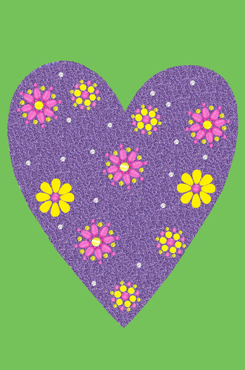 Purple Glitter Heart Bandanna