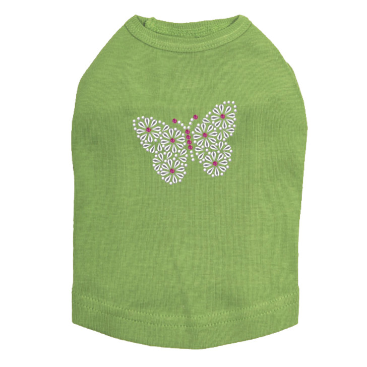 Silver Nailhead Butterfly dog tank for small and large dogs.