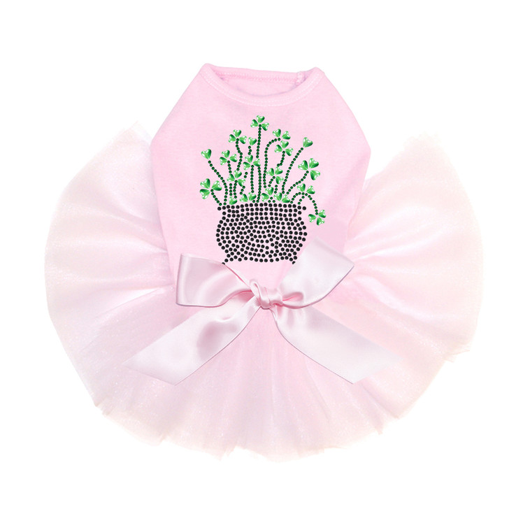 Pot of Shamrocks dog tutu for large and small dogs.