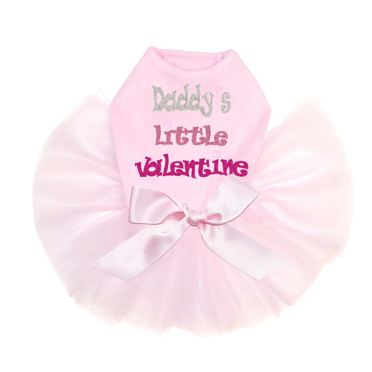 Daddy's Little Valentine Pink Tutu for large and small dogs.