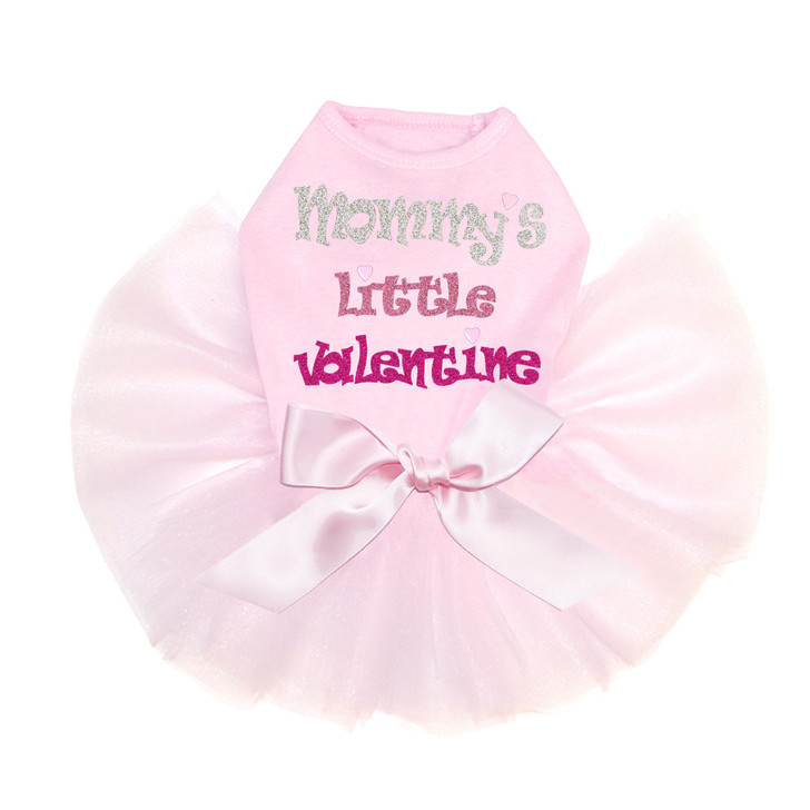 Mommy's Little Valentine Pink Tutu for large and small dogs.