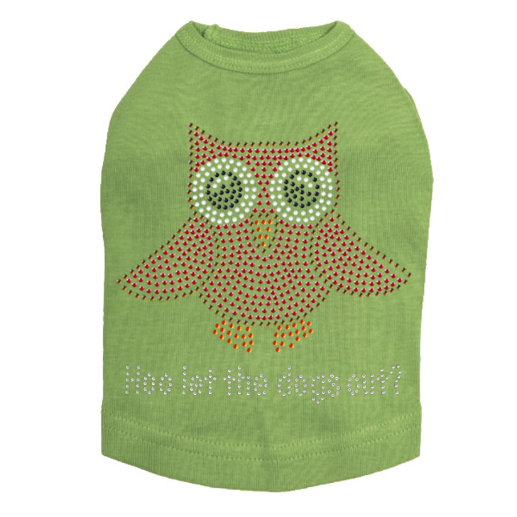 Pink Owl with "Hoo Let the Dogs Out?" dog tank for small and large dogs.