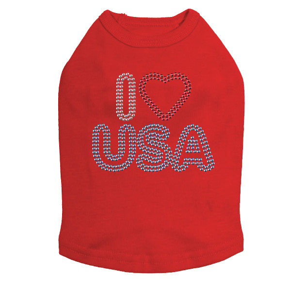 I Love USA dog tank for large and small dogs.