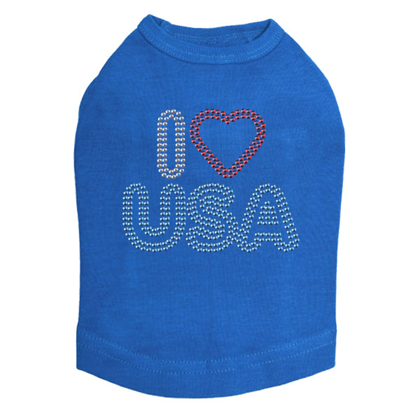 I Love USA dog tank for large and small dogs.