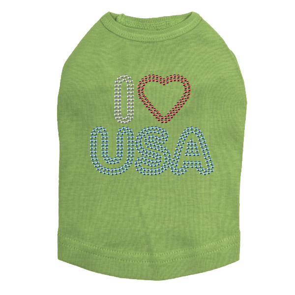 I Love USA dog tank for large and small dogs.