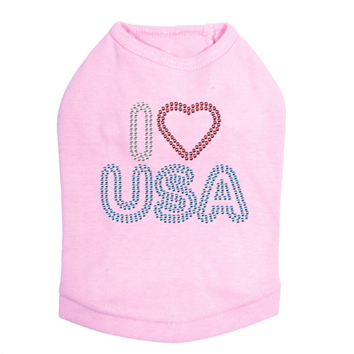 I Love USA dog tank for large and small dogs.