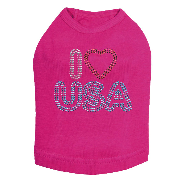 I Love USA dog tank for large and small dogs.