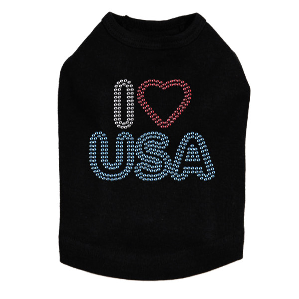 I Love USA dog tank for large and small dogs.
