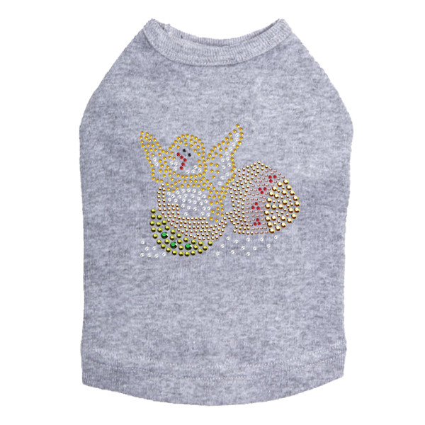 Easter Chick in Egg Rhinestone Dog Tank