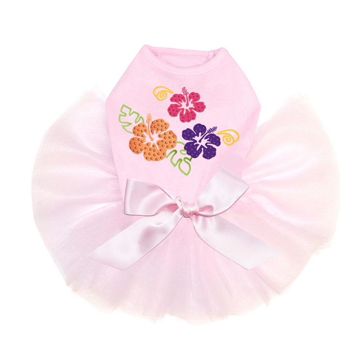Satin Hibiscus dog tutu for large and small dogs.