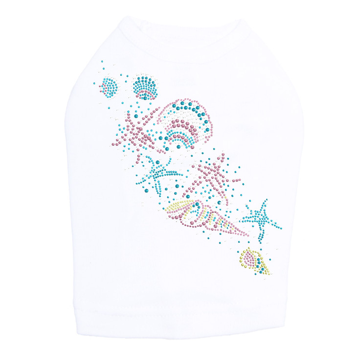 Sea Shells - Pastel dog tank for small and big dogs