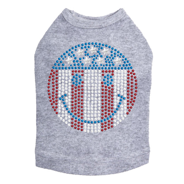 Happy Face Red, White, & Blue - Dog Tank