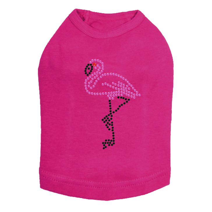 Pink Flamingo with Black Legs dog tank for small and big dogs