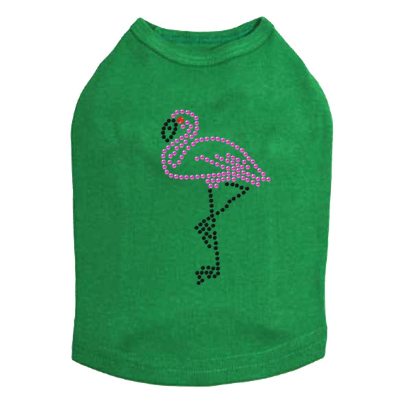 Pink Flamingo with Black Legs dog tank for small and big dogs