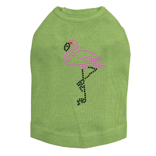 Pink Flamingo with Black Legs dog tank for small and big dogs
