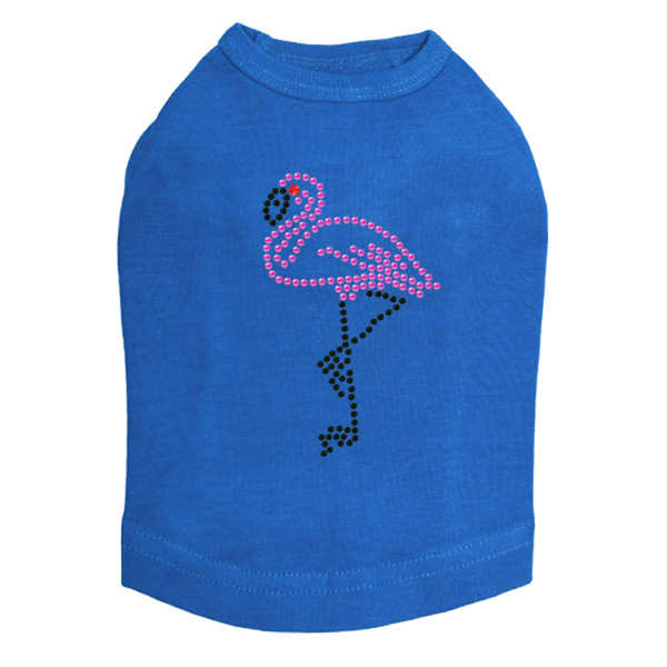 Pink Flamingo with Black Legs dog tank for small and big dogs