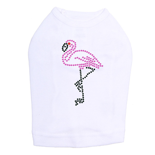 Pink Flamingo with Black Legs dog tank for small and big dogs