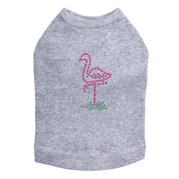 Pink Flamingo in Grass dog tank for small and big dogs