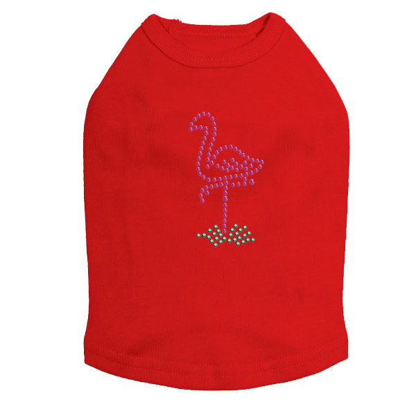 Pink Flamingo in Grass dog tank for small and big dogs