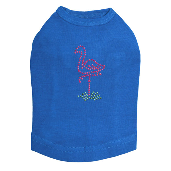 Pink Flamingo in Grass dog tank for small and big dogs