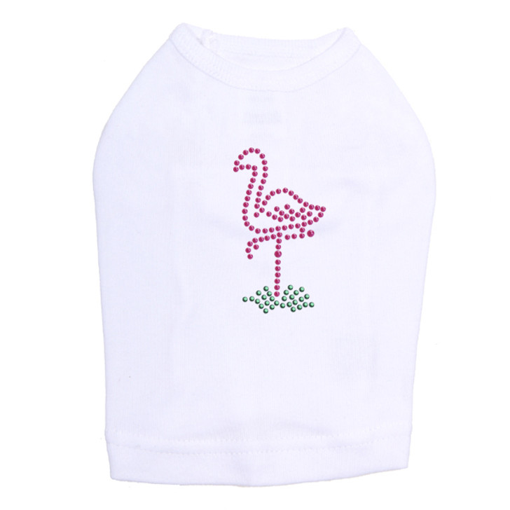 Pink Flamingo in Grass dog tank for small and big dogs