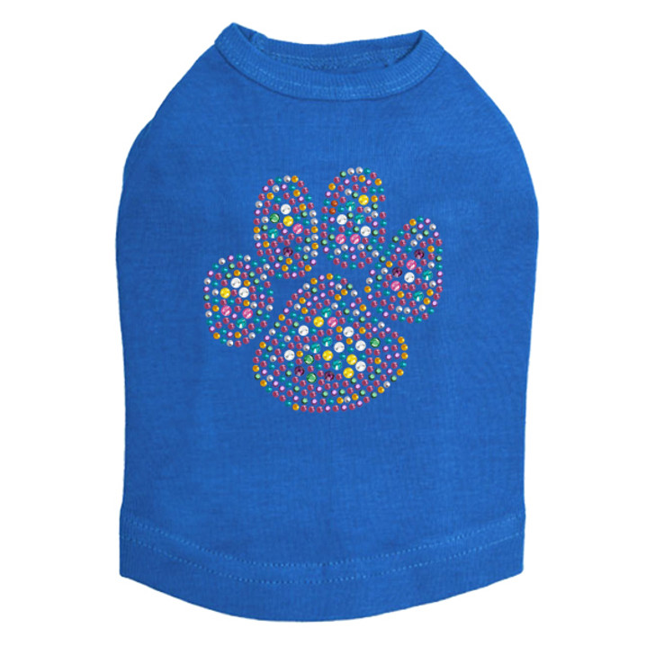 Multicolor dog tank for large and small dogs.