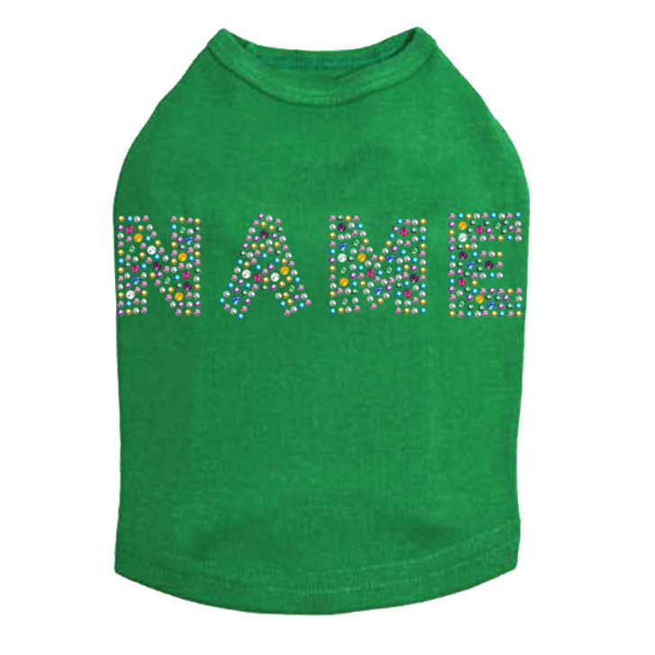 Custom Name - Multicolor - Dog Tank