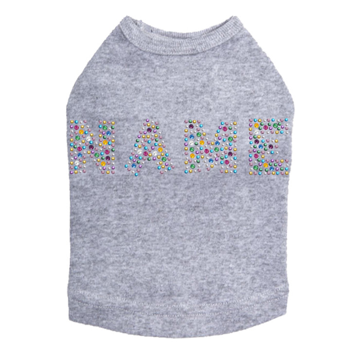 Custom Name - Multicolor - Dog Tank