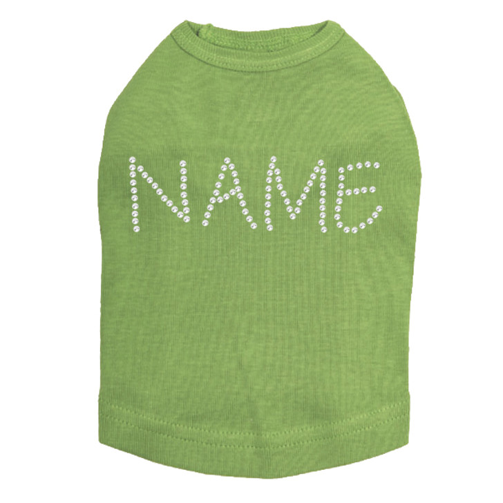 Custom Name or Phrase - Clear Rhinestones - Dog Tank