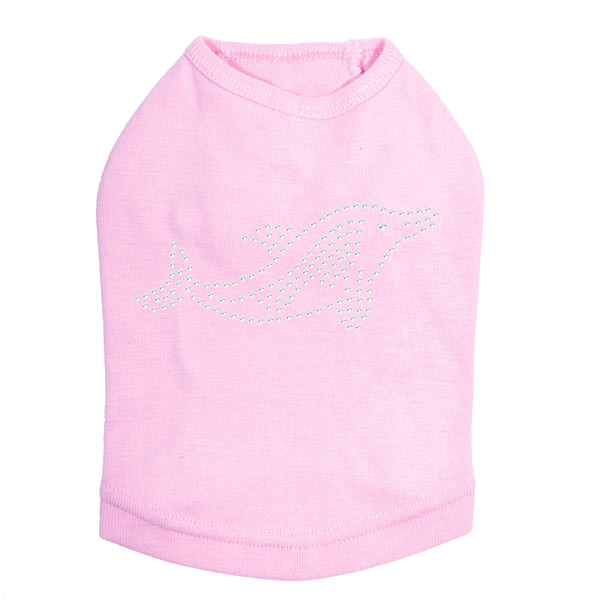 Dolphin - Rhinestone dog tank for small and big dogs