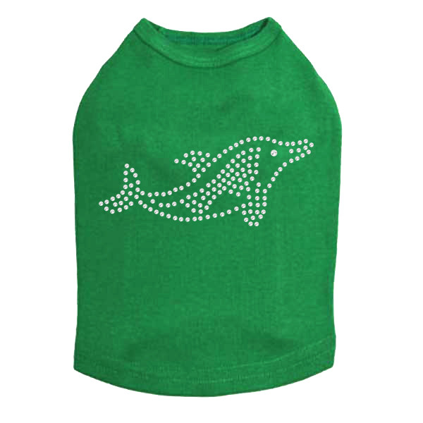 Dolphin - Rhinestone dog tank for small and big dogs