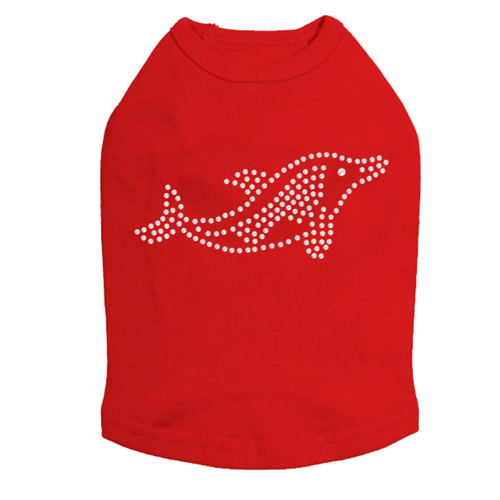 Dolphin - Rhinestone dog tank for small and big dogs