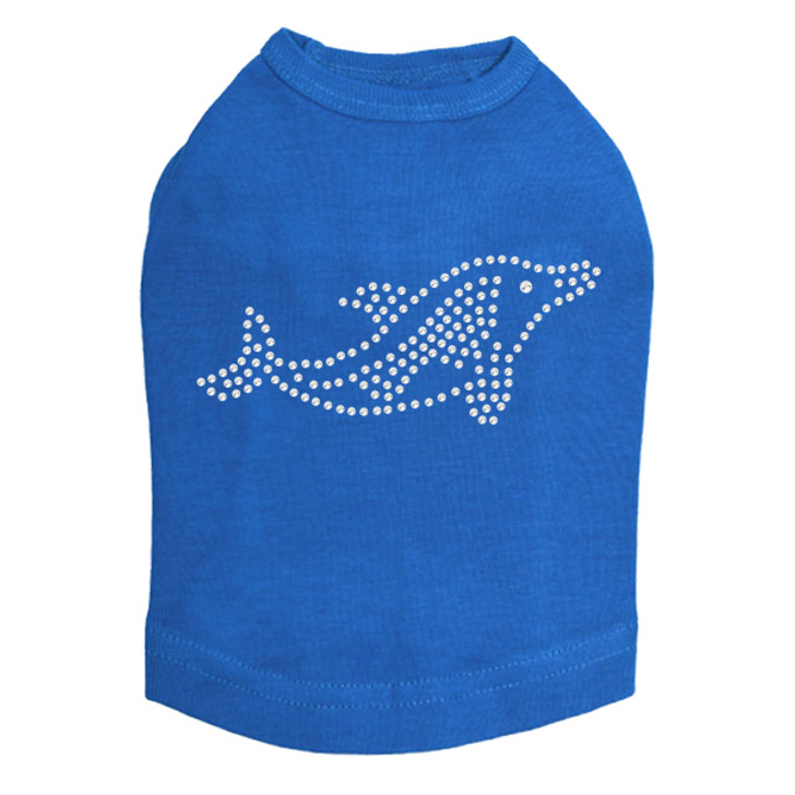 Dolphin - Rhinestone dog tank for small and big dogs