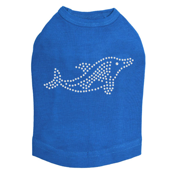 Dolphin - Rhinestone dog tank for small and big dogs