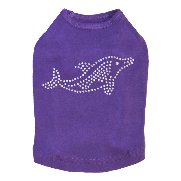 Dolphin - Rhinestone dog tank for small and big dogs