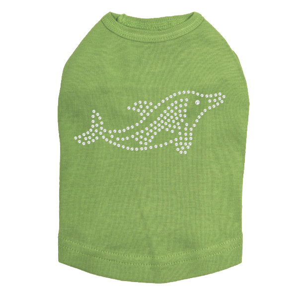 Dolphin - Rhinestone dog tank for small and big dogs
