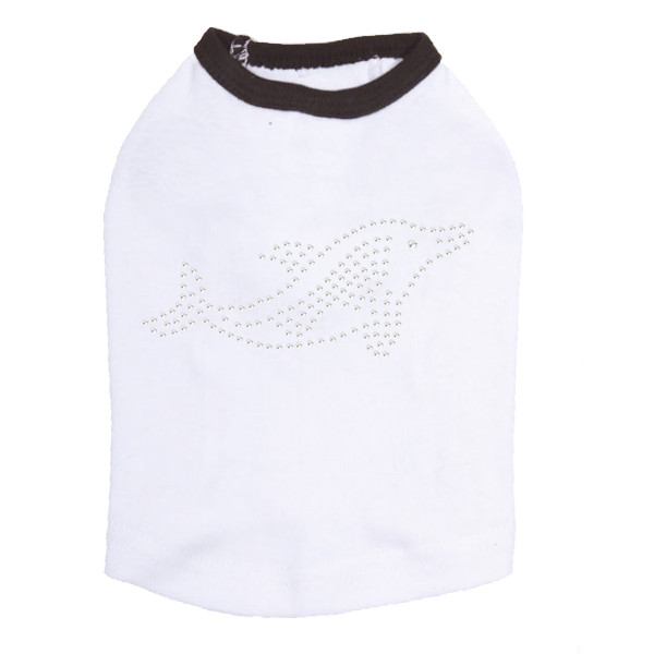 Dolphin - Rhinestone dog tank for small and big dogs