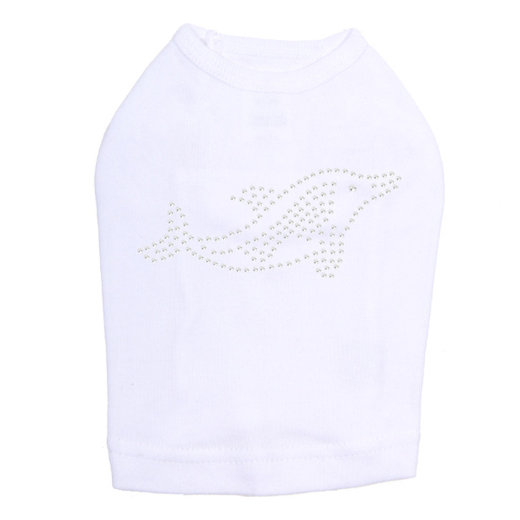 Dolphin - Rhinestone dog tank for small and big dogs