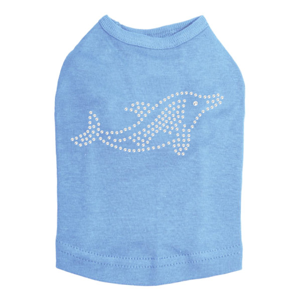 Dolphin - Rhinestone dog tank for small and big dogs