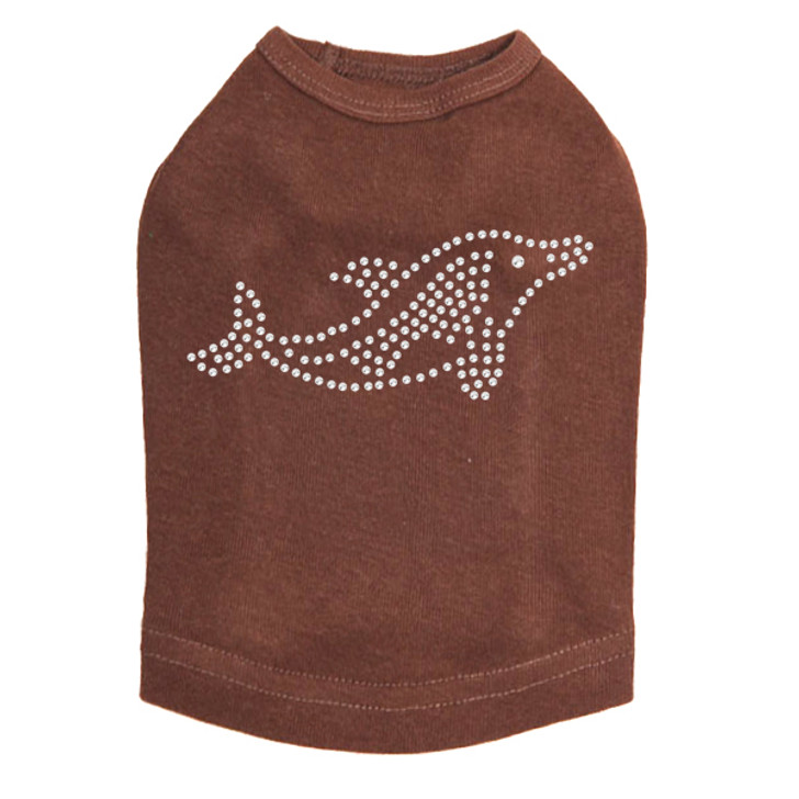Dolphin - Rhinestone dog tank for small and big dogs