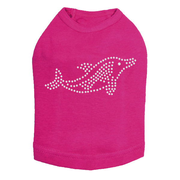 Dolphin - Rhinestone dog tank for small and big dogs