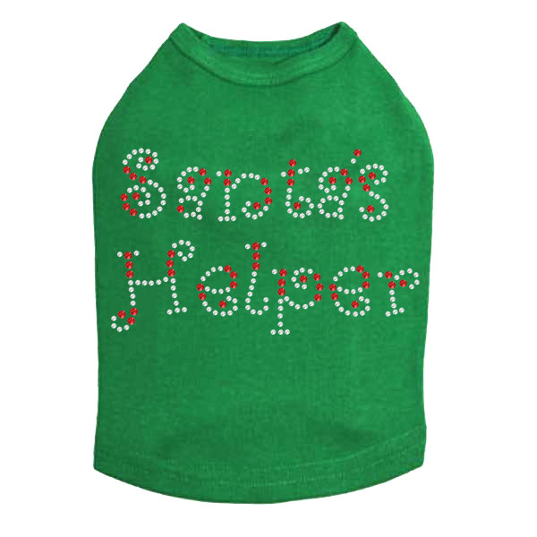 Santa's Helper #2 Rhinestone Dog Tank