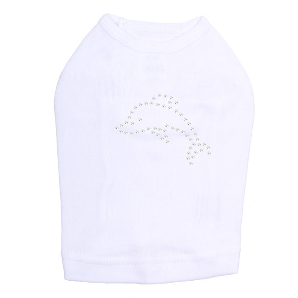Dolphin - Small rhinestone dog tank for small and big dogs