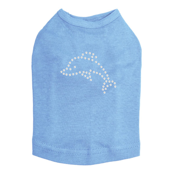 Dolphin - Small rhinestone dog tank for small and big dogs