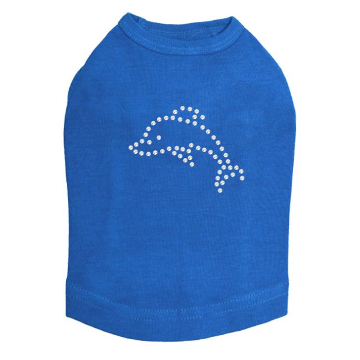 Dolphin - Small rhinestone dog tank for small and big dogs