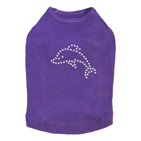 Dolphin - Small rhinestone dog tank for small and big dogs