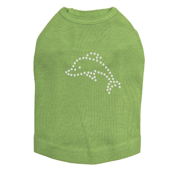 Dolphin - Small rhinestone dog tank for small and big dogs