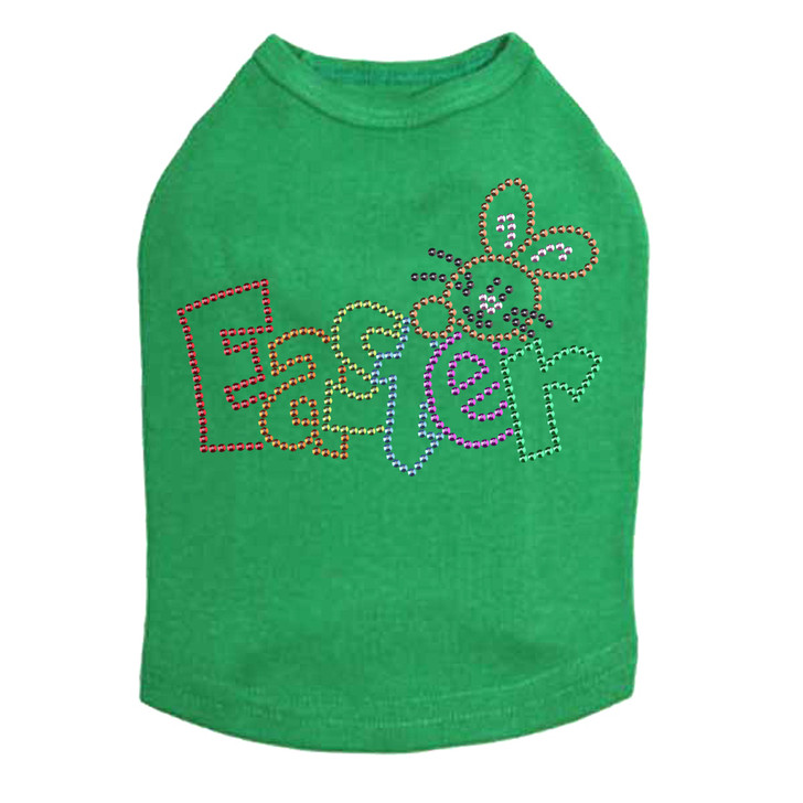 Easter with Bunny (Large) Rhinestone Dog Tank