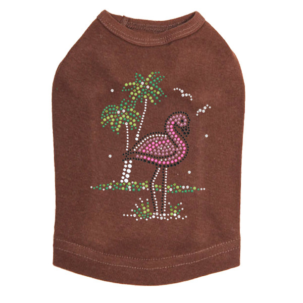 Pink Flamingo with Palm Trees dog tank for small and big dogs