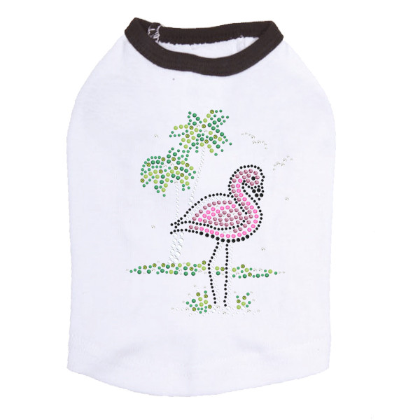 Pink Flamingo with Palm Trees dog tank for small and big dogs